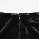 PUNK RAVE Women's Gothic Lace Ruched Fishtail Velvet Skirt Black