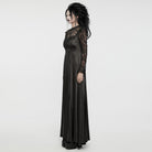 PUNK RAVE Women's Gothic Lace Sleeved Lace-up Ball Gown Dress