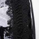 PUNK RAVE Women's Gothic Lace Splice Faux Leather Skirt