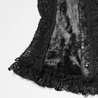 PUNK RAVE Women's Gothic Lace Splice Lace-up Flared Sleeved Top Black