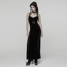 PUNK RAVE Women's Gothic Lace Splice Lace-up Slip Dress