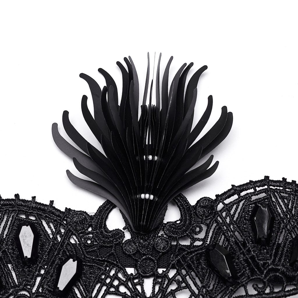 PUNK RAVE Women's Gothic Lace Tassels Mask