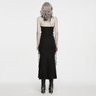PUNK RAVE Women's Gothic Lace-up Buckle Strap Halter Maxi Dress