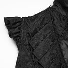 PUNK RAVE Women's Gothic Lace-up Cutout Irregular Hem Jacquard Vest