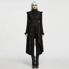 PUNK RAVE Women's Gothic Lace-up Cutout Irregular Hem Jacquard Vest
