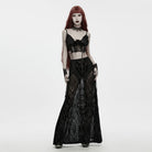 PUNK RAVE Women's Gothic Lace-up Feather Mesh Bustier
