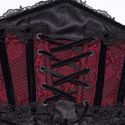 PUNK RAVE Women's Gothic Lace-up Lace Trim Underbust Corset Red