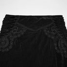 PUNK RAVE Women's Gothic Lace-up Long Skirt Black