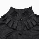 PUNK RAVE Women's Gothic Lace-up Puff Sleeved Ruffle Shirt