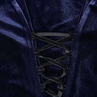 PUNK RAVE Women's Gothic Lace-up Puff Sleeved Top Blue