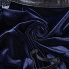 PUNK RAVE Women's Gothic Lace-up Puff Sleeved Top Blue