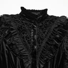 PUNK RAVE Women's Gothic Lace-up Ruffle Trim Long Sleeve Shirt