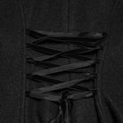 PUNK RAVE Women's Gothic Lace-up Single-breasted Hooded Coat Black