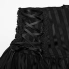 PUNK RAVE Women's Gothic Lace-up Striped Pumpkin Shorts Black