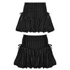 PUNK RAVE Women's Gothic Lace-up Striped Pumpkin Shorts Black