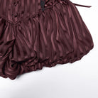 PUNK RAVE Women's Gothic Lace-up Striped Pumpkin Shorts Red