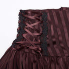 PUNK RAVE Women's Gothic Lace-up Striped Pumpkin Shorts Red