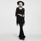 PUNK RAVE Women's Gothic Lace-up Tassel Sweater