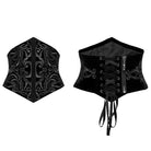 PUNK RAVE Women's Gothic Lace-Up Zip Totem Underbust Corset Black