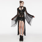 PUNK RAVE Women's Gothic Lapel Collar Flared Sleeved Cardigan