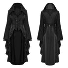 PUNK RAVE Women's Gothic Lapel Collar Flared Sleeved High/low Jacket
