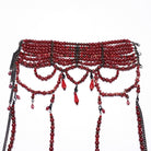 PUNK RAVE Women's Gothic Layered Beaded Detachable Cloak Red