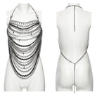PUNK RAVE Women's Gothic Layered Chain Cross Halter Body Harness