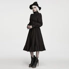 PUNK RAVE Women's Gothic Layered Ruffle Witch Knitted Hat