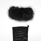 PUNK RAVE Women's Gothic Mesh Gloves with Detachable Nails and Cuffs