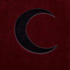 PUNK RAVE Women's Gothic Moon Embroidered Velvet Hooded Coat Red