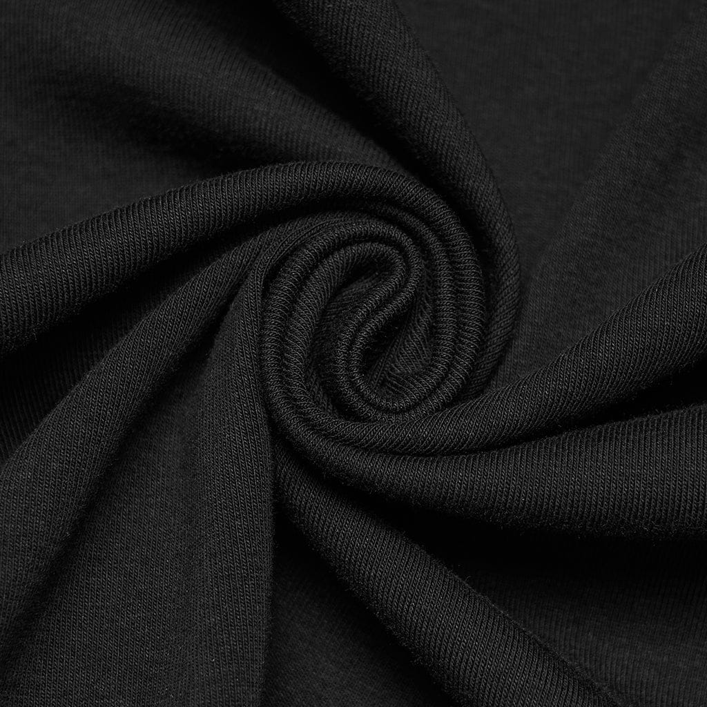 PUNK RAVE Women's Gothic Moon Phase Printed Sleeveless Dress