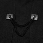 PUNK RAVE Women's Gothic Moon Printed Fluffy Splice Coat Black