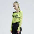 PUNK RAVE Women's Gothic Net Shrug Tops With Buckles
