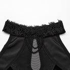 PUNK RAVE Women's Gothic Off Shoulder Mesh Splice Velvet Dress