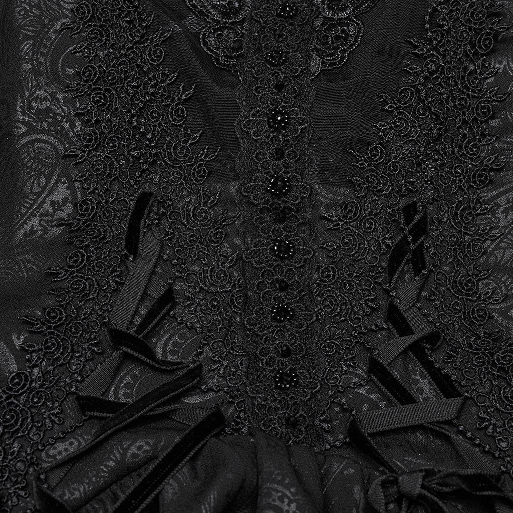 PUNK RAVE Women's Gothic Off-the-shoulder High/low Prom Dress