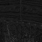 PUNK RAVE Women's Gothic Off-the-shoulder Ripped Black Knitted Coat with Hood