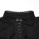 PUNK RAVE Women's Gothic Off-the-shoulder Ruffled Lace-up Shirt