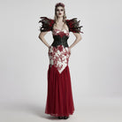 PUNK RAVE Women's Gothic Off-the-shoulder Sequin Lace Gown Fishtail Dress