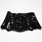 PUNK RAVE Women's Gothic Patent Leather Underbust Corset Black