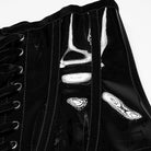 PUNK RAVE Women's Gothic Patent Leather Underbust Corset Black