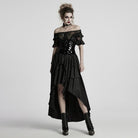 PUNK RAVE Women's Gothic Patent Leather Underbust Corset Black