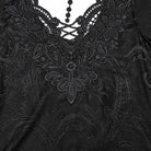 PUNK RAVE Women's Gothic Plunging Flared Sleeved Lace-up Shirt