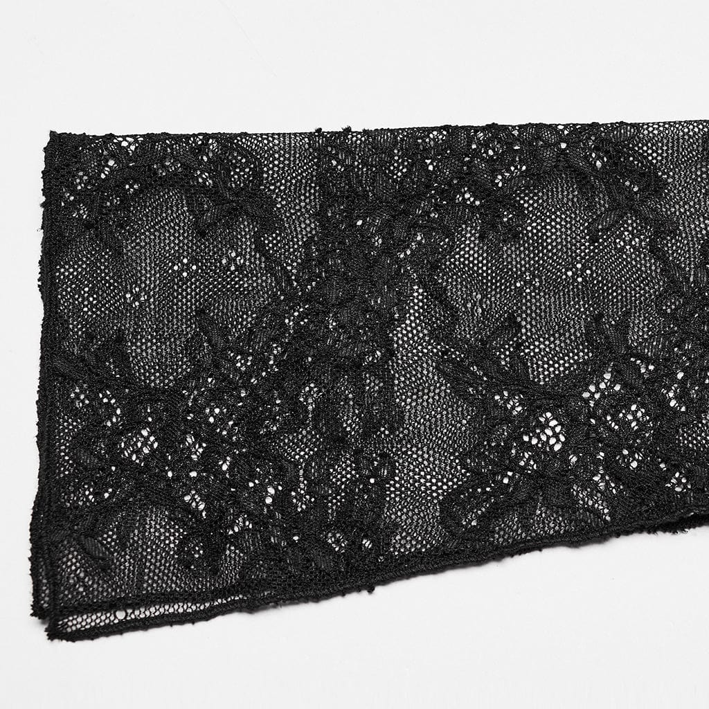 PUNK RAVE Women's Gothic Plunging Lace Shirt