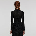 PUNK RAVE Women's Gothic Plunging Lace-up Lace Shirt
