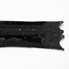 PUNK RAVE Women's Gothic Plunging Puff Sleeved Velvet Shirt Black