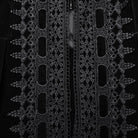 PUNK RAVE Women's Gothic Puff Sleeved Floral Embroidered Coat Black