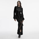 PUNK RAVE Women's Gothic Puff Sleeved Gradient Velvet Shirt