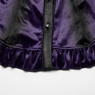 PUNK RAVE Women's Gothic Puff Sleeved Gradient Velvet Shirt Violet