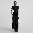 PUNK RAVE Women's Gothic Puff Sleeved Lace Splice Chiffon Shirt