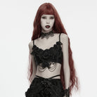 PUNK RAVE Women's Gothic Rose Chain Bralet Black